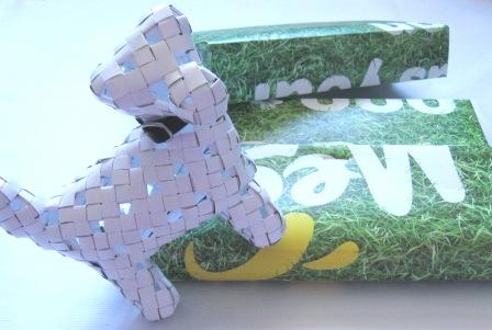 A dog of sorts sending a message of sorts to the dairy industry